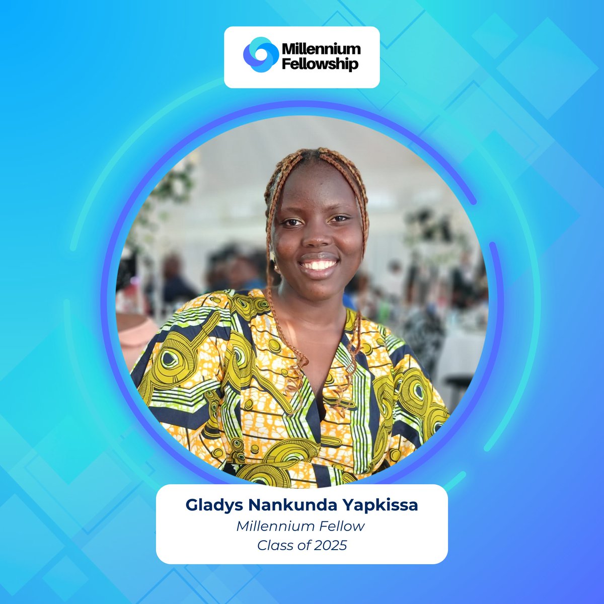 yapkissa's tweet photo. United Nations Academic Impact and MCN present the #MillenniumFellowship to elevate undergraduate leaders - I am honored to be selected as a Class of 2025 Millennium Fellow, joining 4000+ leading peers worldwide - all committed to having bold social impact! #MillenniumFellowship. https://t.co/B1DP82ayYD