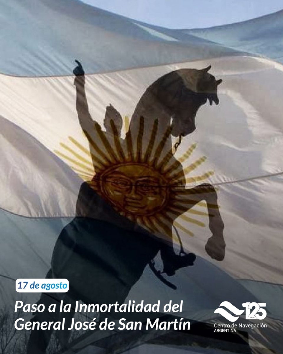 📌 Hoy conmemoramos el Paso a la Inmortalidad del General José de San Martín, símbolo de libertad y liderazgo para la Argentina y Sudamérica 🇦🇷🙌🏻✅.

➡Desde el CNAV recordamos su visión de una nación unida y su compromiso con la independencia de los pueblos.