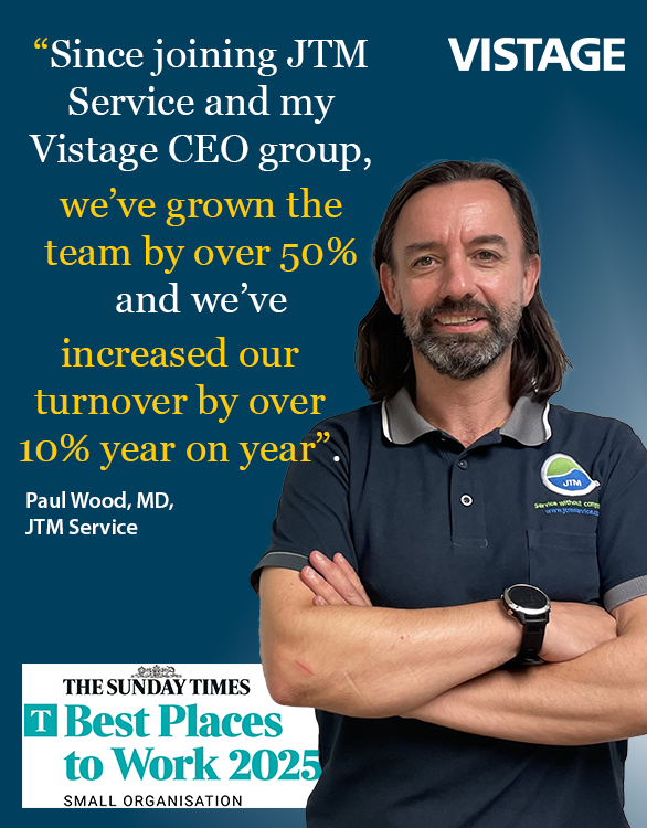 VistageUK's tweet photo. In 2020, Paul Wood became MD of JTM Service just weeks before lockdown. With guidance from his Vistage Chair, peers, and expert speakers, he navigated uncertainty, built a stronger team and won major contracts.

Click to view his story: https://t.co/reqNnJn1Xw https://t.co/4cBJUAbxig