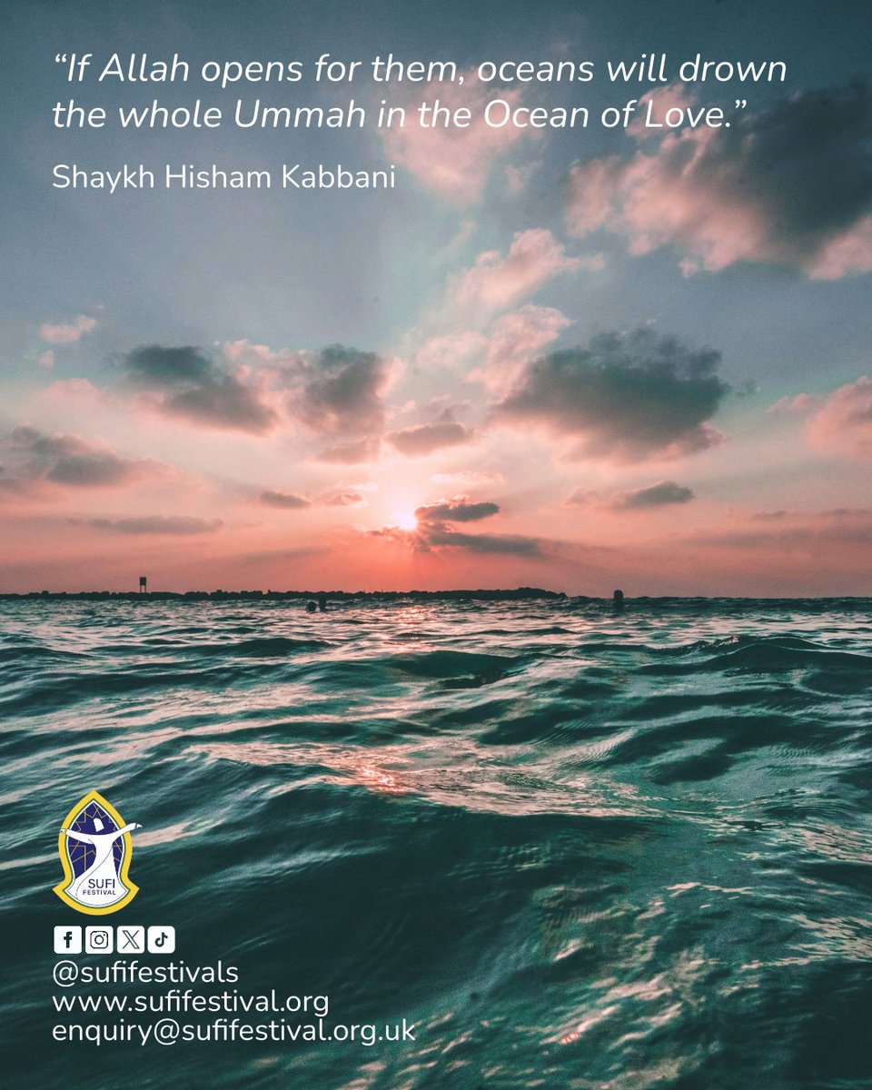 May these Oceans of Love reach the most long-suffering of all our Ummah and bring them relief, ameen!

Follow @sufifestivals for uplifting quotes each week!

#shaykhhishamkabbani #naqshbandi #oceanoflove #sufiquotesandsayings #sufifestival
