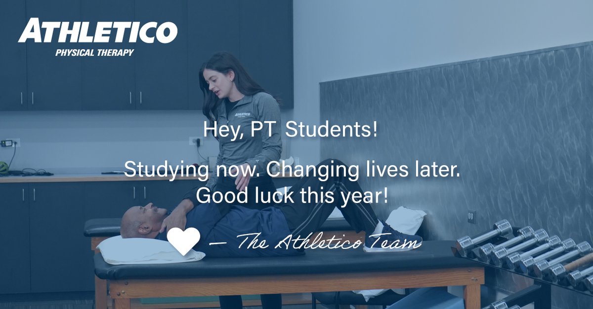 Athletico's tweet photo. 📚 #BackToSchool means you’re one step closer to changing lives. All the late nights and hard work will be worth it. Good luck this year, #PTStudents! ✨ https://t.co/SCLQpneF7i