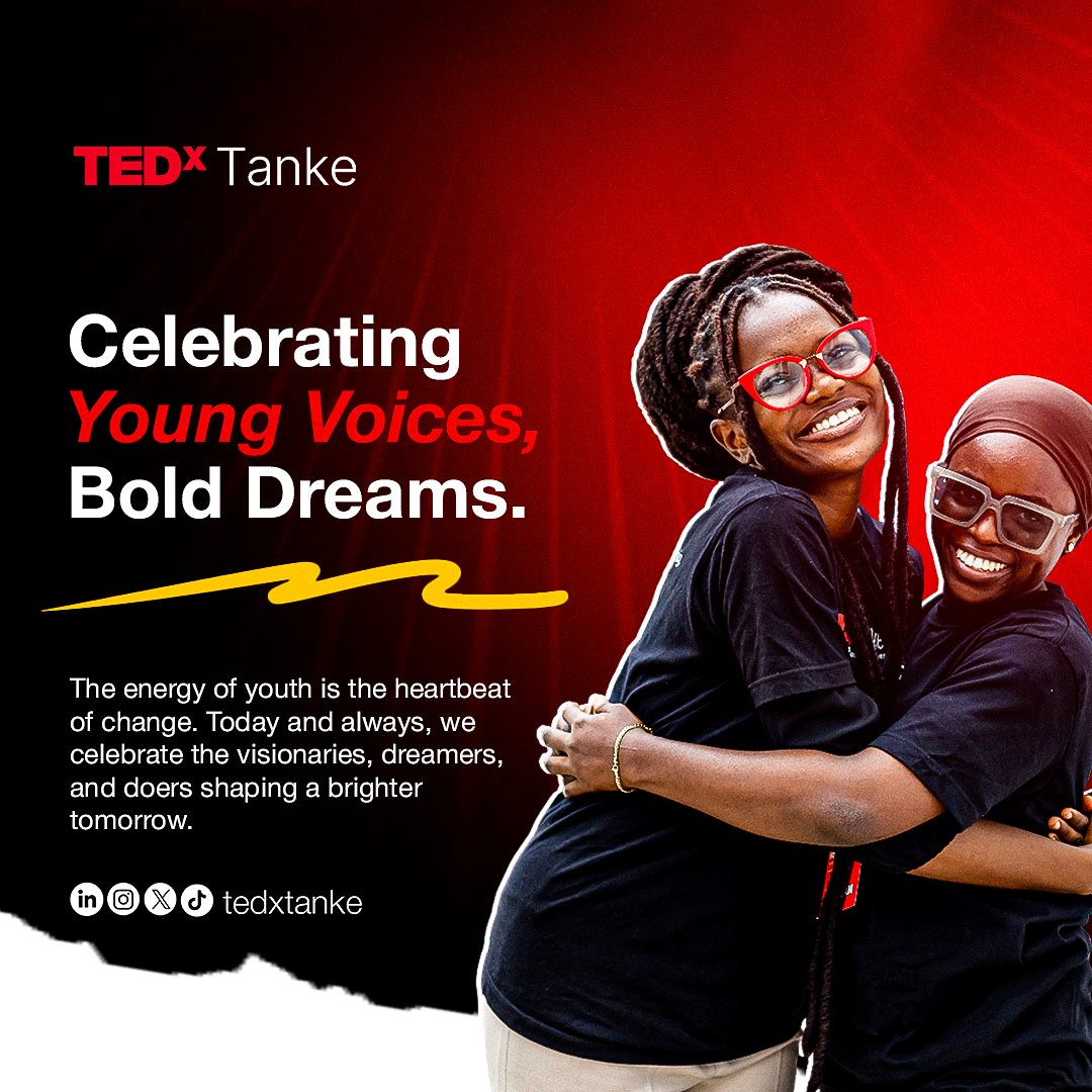 TEDxTanke's tweet photo. In commemoration of International Youth Day, we celebrate the resilience, creativity, and leadership of young people everywhere. Keep dreaming, keep building, and keep inspiring change.

#InternationalYouthDay 
#tedxtanke
#beyoundthesurface https://t.co/KEF2CF2PSy