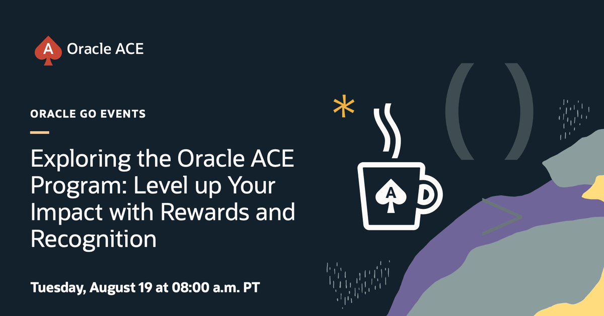 Ready to amplify your influence in the Oracle community?
Don’t miss the #OracleACE webinar on Aug 19! Hear from experts, get tips for becoming an ACE, and find out how rewards and recognition await you. 🤩 ♠️ 

Register now 👉 social.ora.cl/6018fpOdn
You MUST register using the