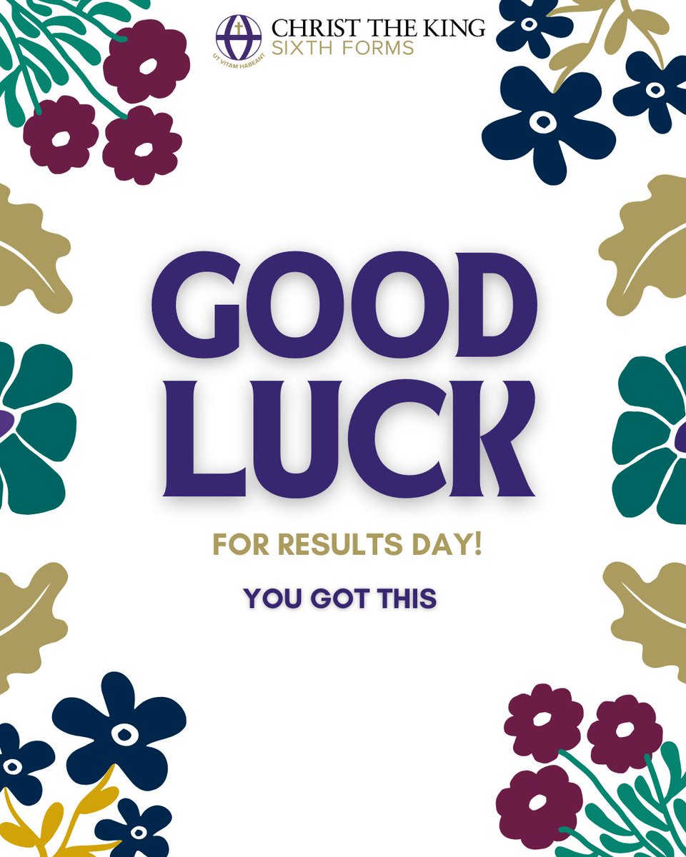 ctksfc's tweet image. GOOD LUCK to everyone receiving results tomorrow - you've got this! 🤩

#ALevel #BTEC #TLevel #ResultsDay #CTKSixthForms