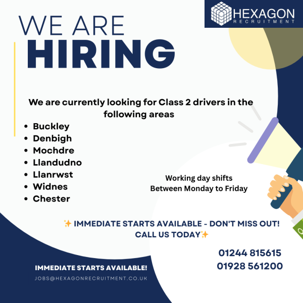 Looking for new opportunities or know someone who is? We’ve got something exciting! We're currently seeking Class 2 drivers to join our team working day shifts, Monday to Friday