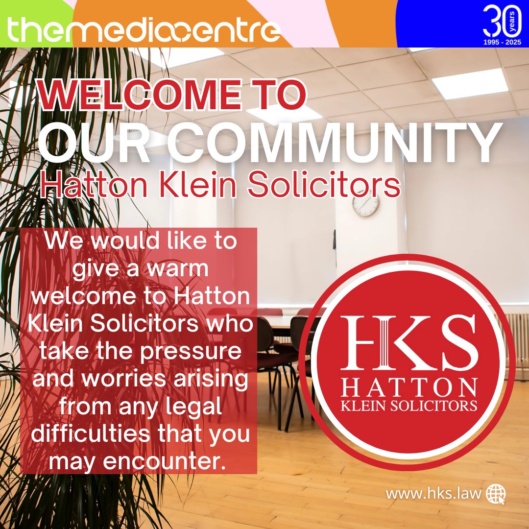 We're excited to welcome Hatton Klein Solicitors to our hub of businesses here at The Media Centre!

Hatton Klein Solicitors offer highly trained professionals that are experienced at providing confidential, first-class legal services
Find out more at, hks.law