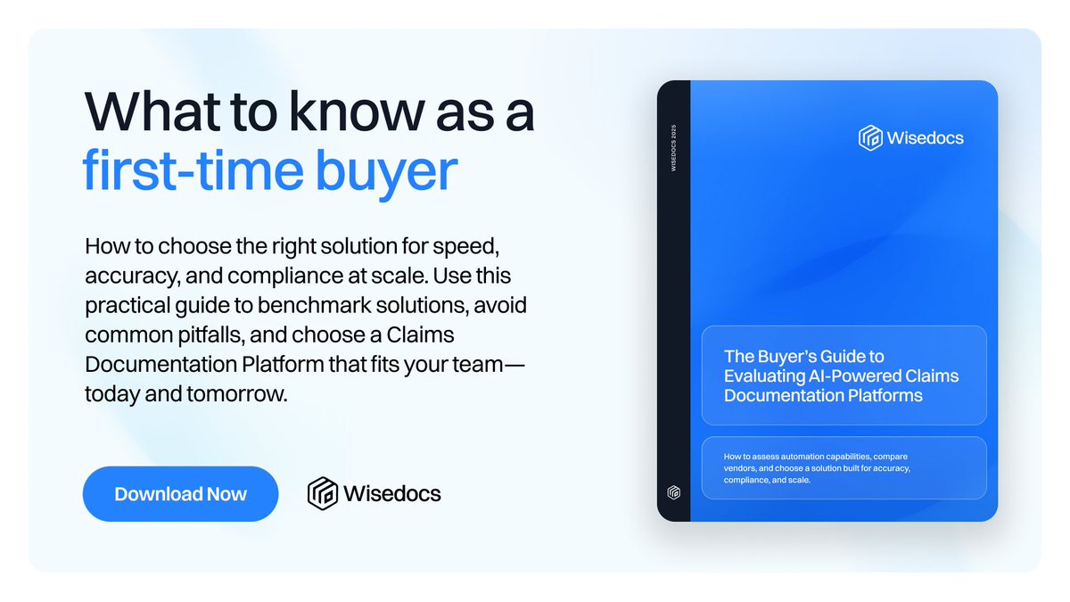 🚀 The Wisedocs Buyer’s Guide is here 📖

Your roadmap to choosing the right #ClaimsDocumentationPlatform for #Compliance #Productivity and #Scale is here:
💡 Buyer tips
💡 ROI calculator
💡 Build vs buy

👉Download now: hubs.ly/Q03CcmVN0