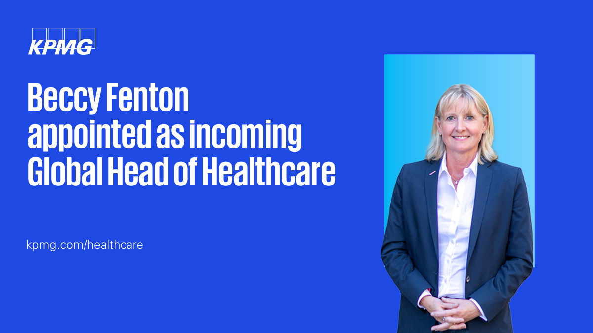 Beccy Fenton appointed as Global Head of #Healthcare for KPMG International: bit.ly/46UqpZl