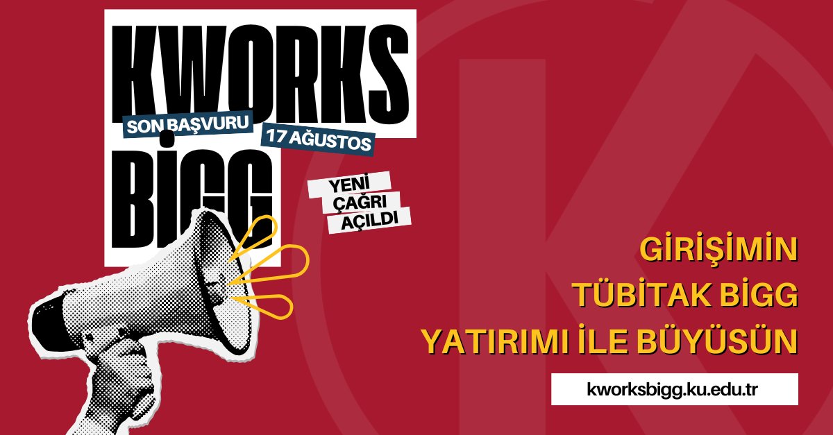 TÜBİTAK BİGG yatırımını KWORKS ve sektöründe lider 13 Koç Topluluğu şirketinin desteğiyle elde etmek için hemen başvurunuzu yapın. 🚀

📌Son başvuru tarihi 17 Ağustos 2025
kworksbigg.ku.edu.tr