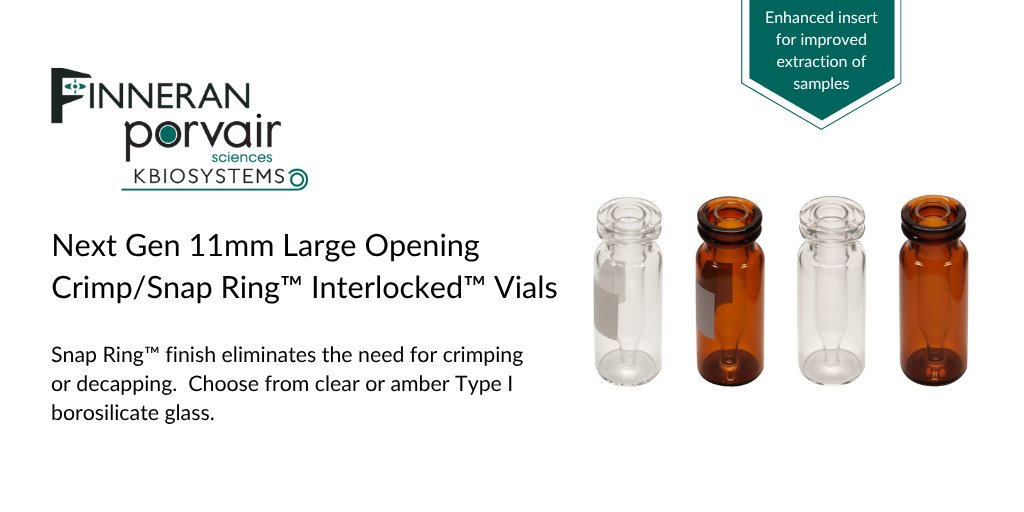 Next Gen 11mm Large Opening Crimp/Snap Ring™ Interlocked™ Vials from JG Finneran have low expansion rate and high temperature tolerance.  Learn more, ow.ly/iHor50WAfLo

#LifeSciences  #Biotechnology  #LabSupplies