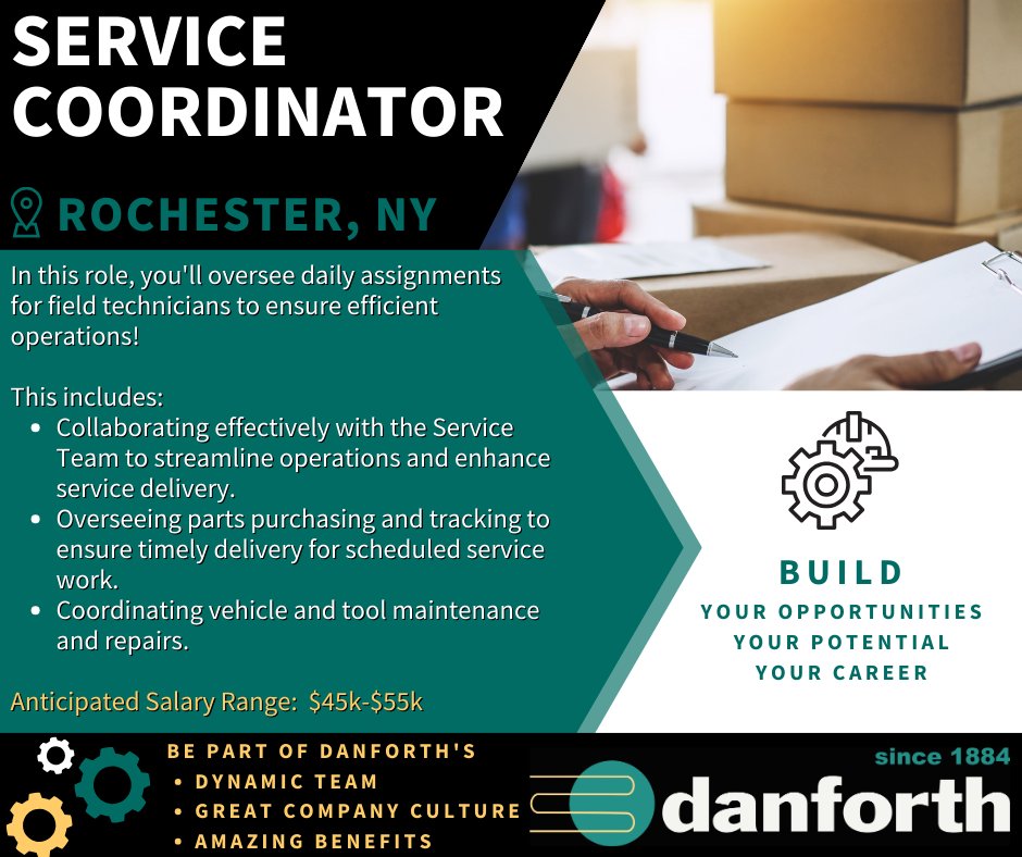 Danforth (@jwdanforth) on Twitter photo #WorkWithUsWednesday
This week we are featuring our Service Coordinator position in our Rochester, NY office.
To learn more about this opportunity & working for a 100% employee owned company contact Nicole Danser at ndanser@jwdanforth.com
#JobAlert #hiring #jobsearch #WorkWithUsWednesday
This week we are featuring our Service Coordinator position in our Rochester, NY office.
To learn more about this opportunity & working for a 100% employee owned company contact Nicole Danser at ndanser@jwdanforth.com
#JobAlert #hiring #jobsearch