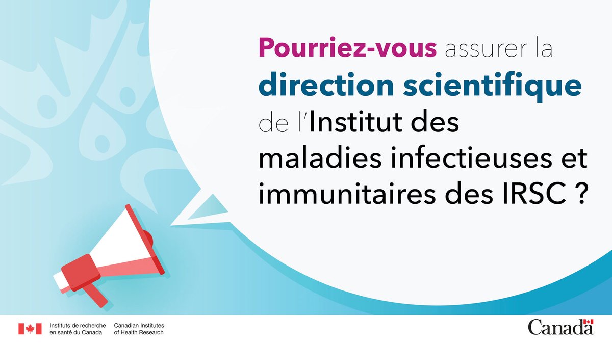 Et si vous pouviez vous prononcer sur les besoins en recherche, concevoir des possibilités de financement et former la relève en infectiologie et en immunologie? 

Postulez à la direction scientifique de l’IMII des IRSC : cihr-irsc.gc.ca/f/54396.html?h…