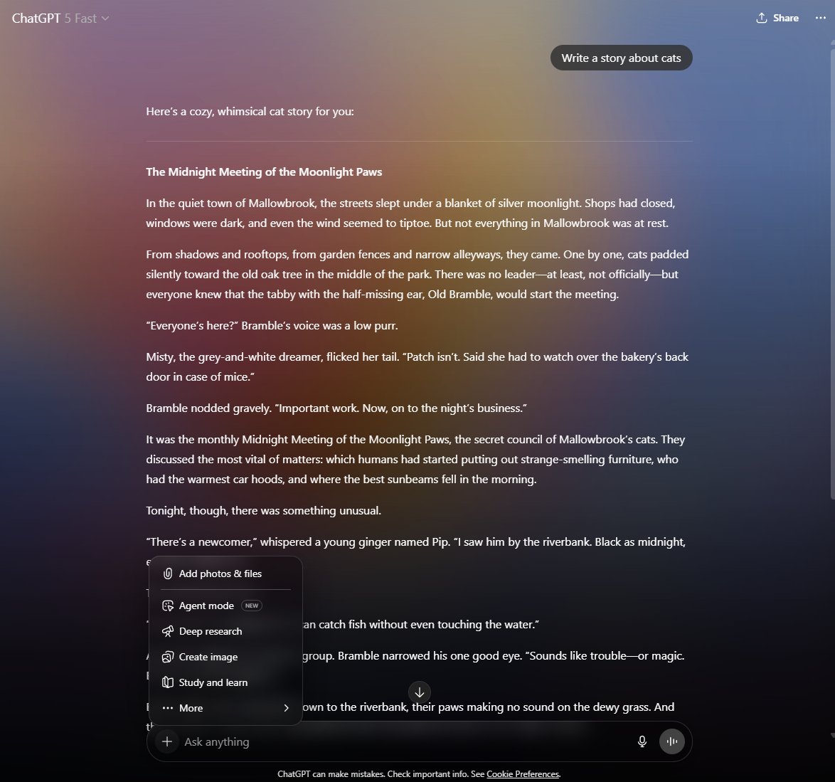 Updates to Aurora for Chatgpt.
-Glass-ish style in the menu!
-The gray bar on top replaced by cool transparent one!
-small bug fix to the background.
(Light mode is still WIP)
-Already Pushed to Github. you can update your extention and it shoud work!
(version 1.3.1)