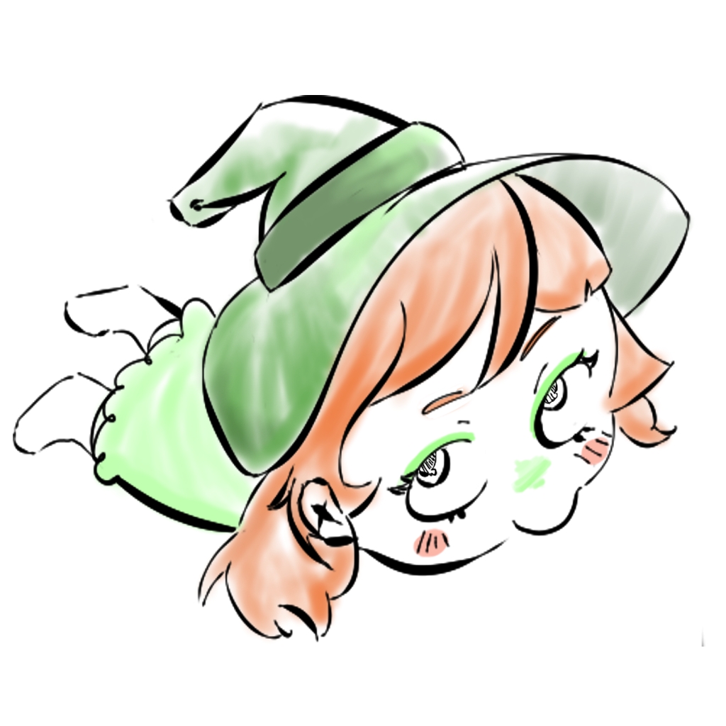 Sharing adorable fan art from grimm, who popped by my stream one day. Thank you! Shes so smol and adorable. HAU~

| #CathrenArt | #vtuber | #art |