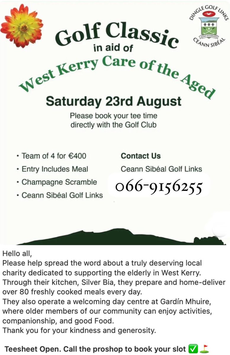 Michael Foley📚🖊 (@mickfoley76) on Twitter photo If you're looking for a better excuse than all the usual ones to go golfing in west Kerry, here's a great deal for a terrific cause. <a href="/CeannSibealGC/">Dingle Golf Links at Ceann Sibeal</a>. All the details here. If you're looking for a better excuse than all the usual ones to go golfing in west Kerry, here's a great deal for a terrific cause. <a href="/CeannSibealGC/">Dingle Golf Links at Ceann Sibeal</a>. All the details here.