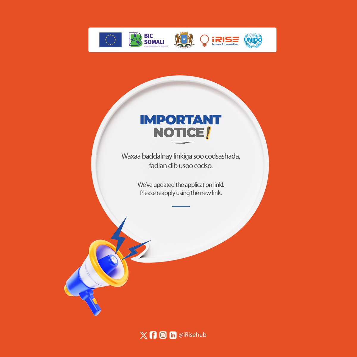 📷 𝗜𝗺𝗽𝗼𝗿𝘁𝗮𝗻𝘁 𝗨𝗽𝗱𝗮𝘁𝗲!
We’ve updated the application link — please reapply using the new link to ensure your submission is received.
📷 Apply Here : forms.gle/Pa9SrxbbG19Kmn…
