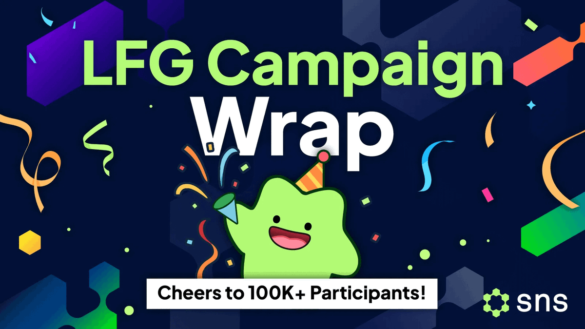 The LFG campaign is officially a wrap.

Over 100K participants showed up, making .sol history together and proving what a strong community can do.

Thank you for all the energy, dedication and hustle you brought these past months.