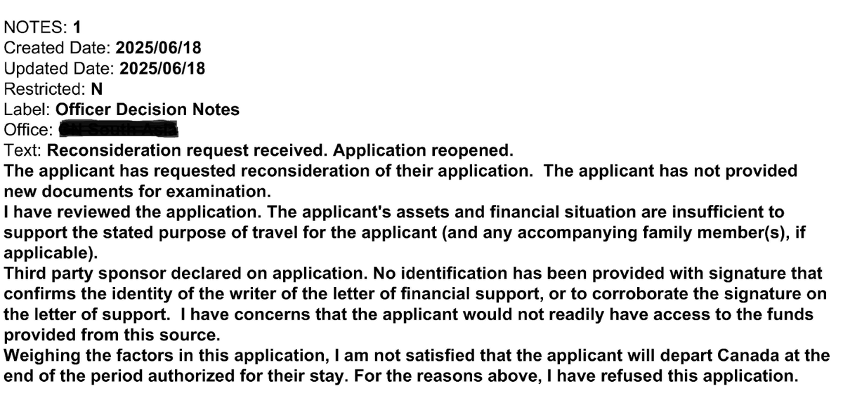 FairnessIr92250's tweet photo. IRCC logged a BOGUS reconsideration - not by me! Officer refused a ghost and empty reconsideration. Blocked my valid reconsideration needing ONE sponsor ID, which is not even required. Imminent one yr delay. Sep 1 school. Fix this insanity! Proof below. RT to expose!  #IRCCfails https://t.co/DulymzinmU