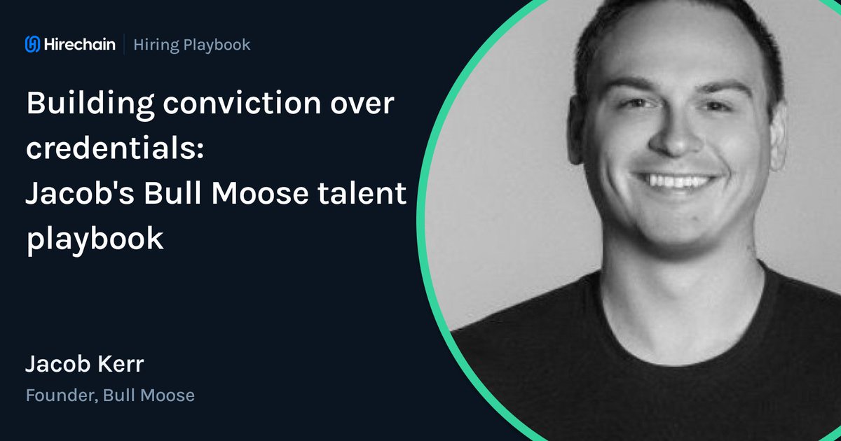 Most founders think hiring is a numbers game. Wrong. <a href="/jacobkerr17/">Jake Kerr (jakerr.eth)</a> proves 5 targeted emails beat 300 spray-and-pray messages, if your process is dialed.

The kicker: founders who delegate recruiting fail. Spend 30-50% of your time on it.

hirechain.io/playbook/build…