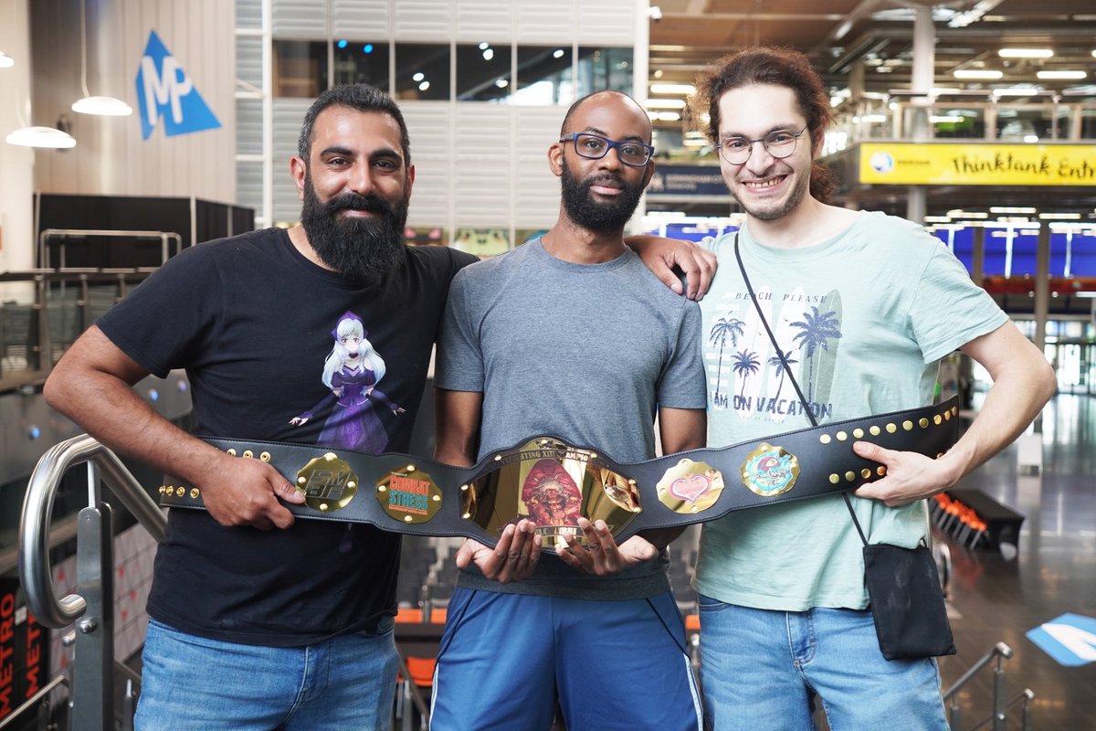 electronicdojo's tweet image. Setup is still underway for VSFighting XIII and things are progressing smoothly! We even got a surprise appearance from @DarkWraithZER0 and 10E from @SoulChargeFGC with the SoulCalibur VI Championship belt! 🔥#VSF