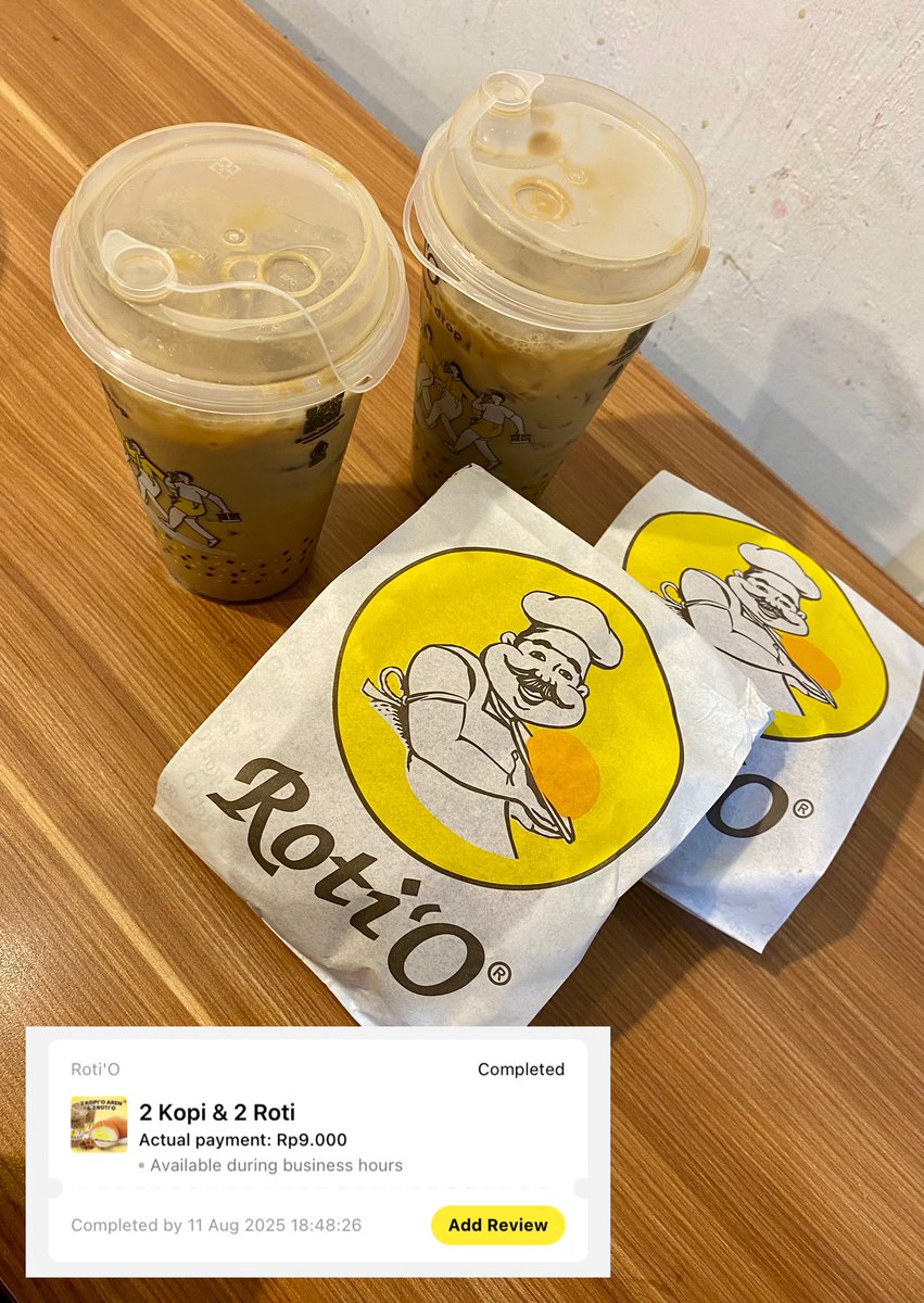 dunyamaga's tweet photo. Galeri Jajan by #Qpon Episode 11
~~~
#RotiO
°° 2 Kopi & 2 Roti / Rp9.000,-
Download Qpon di: https://t.co/9DHlup3ntA
Atau masukkan kode referral: 49AE8K
#voucher #promo #online #bestieprice #discount #jajan #murah #cuan #zonajajan #zonauang #zonamurah #zonareceh #promotwt https://t.co/wkBTDWcct6