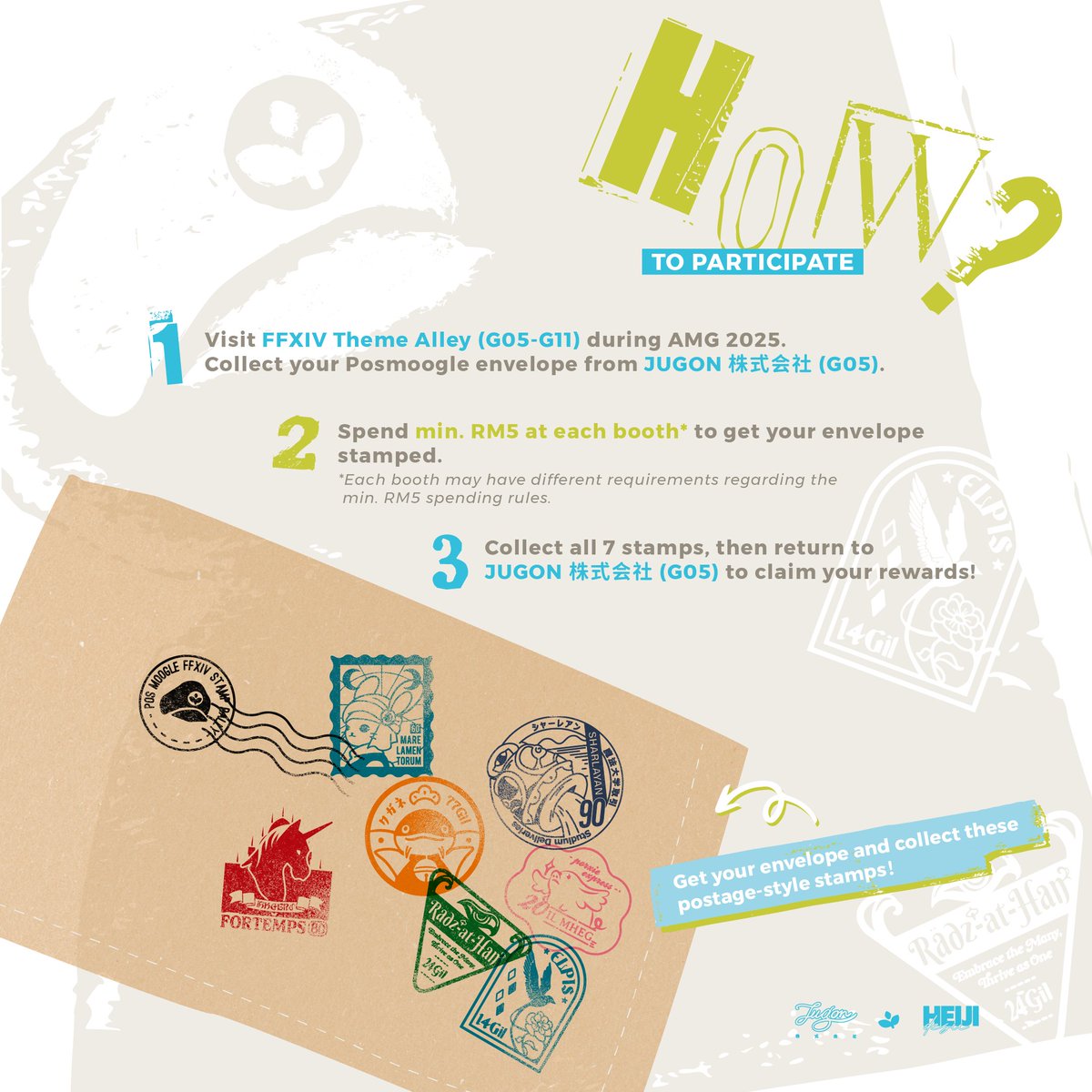 📮#PosMoogle FFXIV Stamp Rally at
<a href="/animangaki/">AniManGaki</a>
-
The FF14 Theme Alley is here, brought to you by
<a href="/jugonkaisha/">JUGON 株式会社</a> and <a href="/heiji_desu/">HEIJI 黑吉辦事處</a>! We’ve gathered 12 artists and 7 booths to join the fun. You’ll get 12 double-sided postcards, mini Azem embroidery patch, and Archon tattoo sticker!