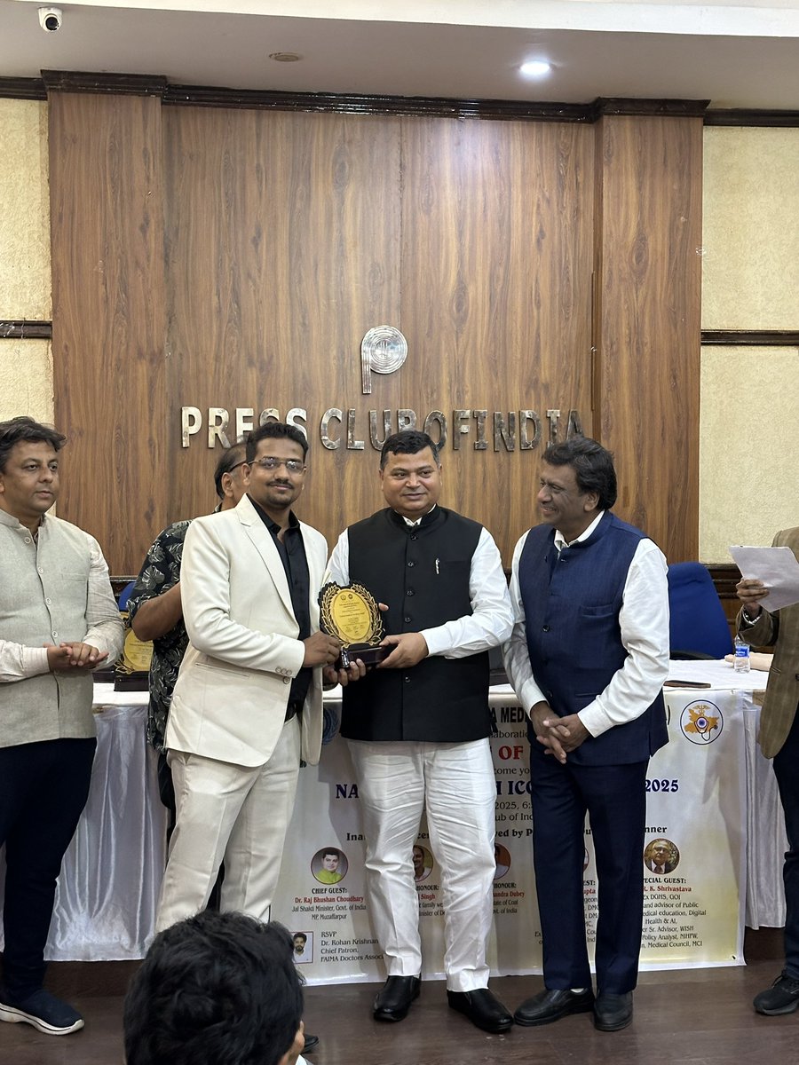 Dr.Dhruv Chauhan (@drdhruvchauhan) on Twitter photo Honoured to Receive National Healthcare Excellence award at Press club of India .
I felt honoured to get this award from a Doctor himself who is also currently a minister into govt of India Hon Dr Raj Bhushan Choudhary
Kudos to the great leadership shown by <a href="/DrRohanKrishna3/">Dr. Rohan Krishnan</a> Honoured to Receive National Healthcare Excellence award at Press club of India .
I felt honoured to get this award from a Doctor himself who is also currently a minister into govt of India Hon Dr Raj Bhushan Choudhary
Kudos to the great leadership shown by <a href="/DrRohanKrishna3/">Dr. Rohan Krishnan</a>