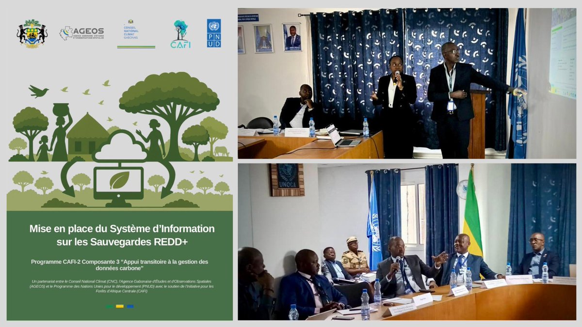 Sous le leadership de <a href="/GabonClimat/">ConseilClimatGabon</a>, le Gabon présente son Système d’Information sur les Sauvegardes lors d'un atelier #FinanceClimat.

Outil de transparence, gouvernance &amp; mobilisation de financements, le #SIS relie protection de l'environnement et bénéfices pour les communautés.