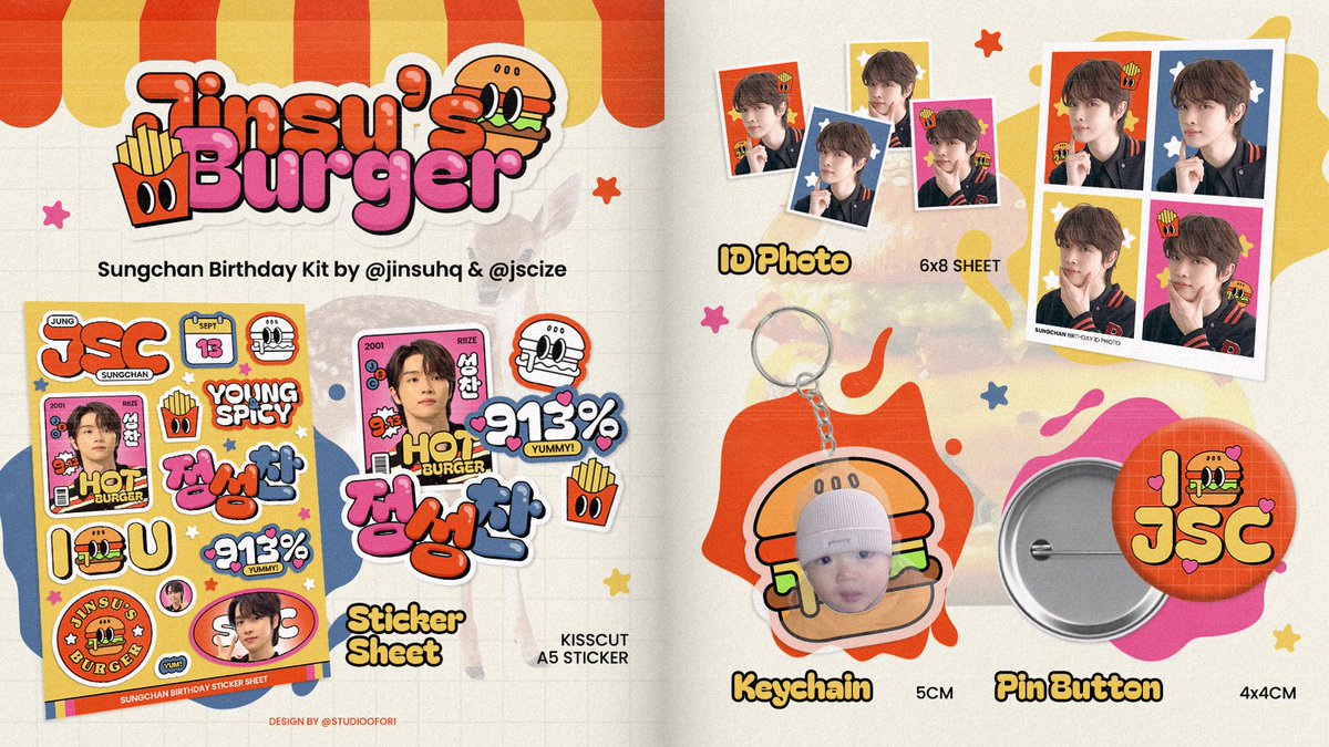 jinsuhq's tweet photo. jinsu’s burger is open! 

#SUNGCHAN birthday kit
giveaway by @jinsuhq &amp; @jscize

for ina angels &amp; briize

how to claim? 
🍔 rt &amp; likes 
🍟 claim form https://t.co/ejypa0xroD
🥤 co on 🍊 https://t.co/EzCUMTEYDw