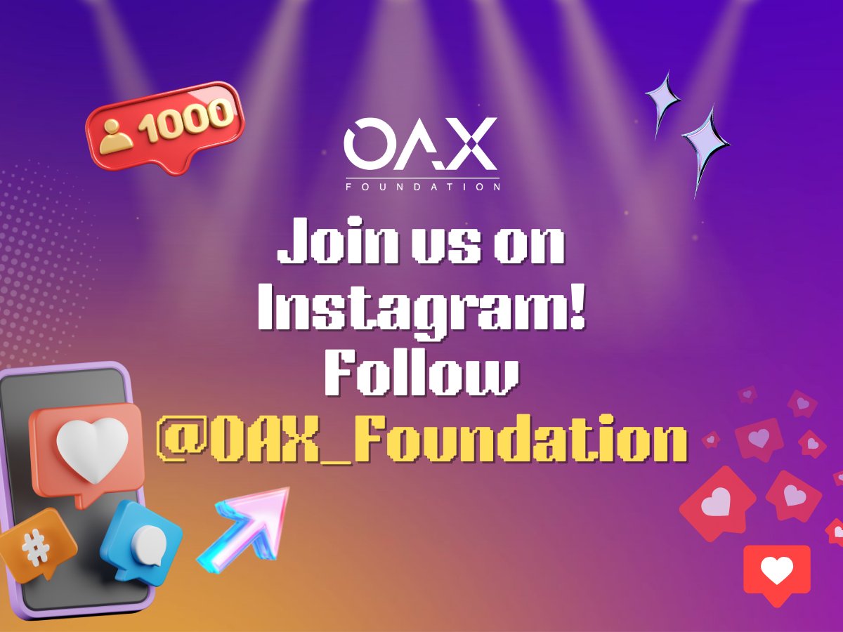 Hey fam!

If you haven't yet, join our growing #Instagram community ➡️ instagram.com/oax_foundation

On IG, we share stories and snippets on all things #crypto, #AI and #tech! 😉 You'll be the first to know of any community events and #giveaways too. ✨

#OAX #OAXLearn