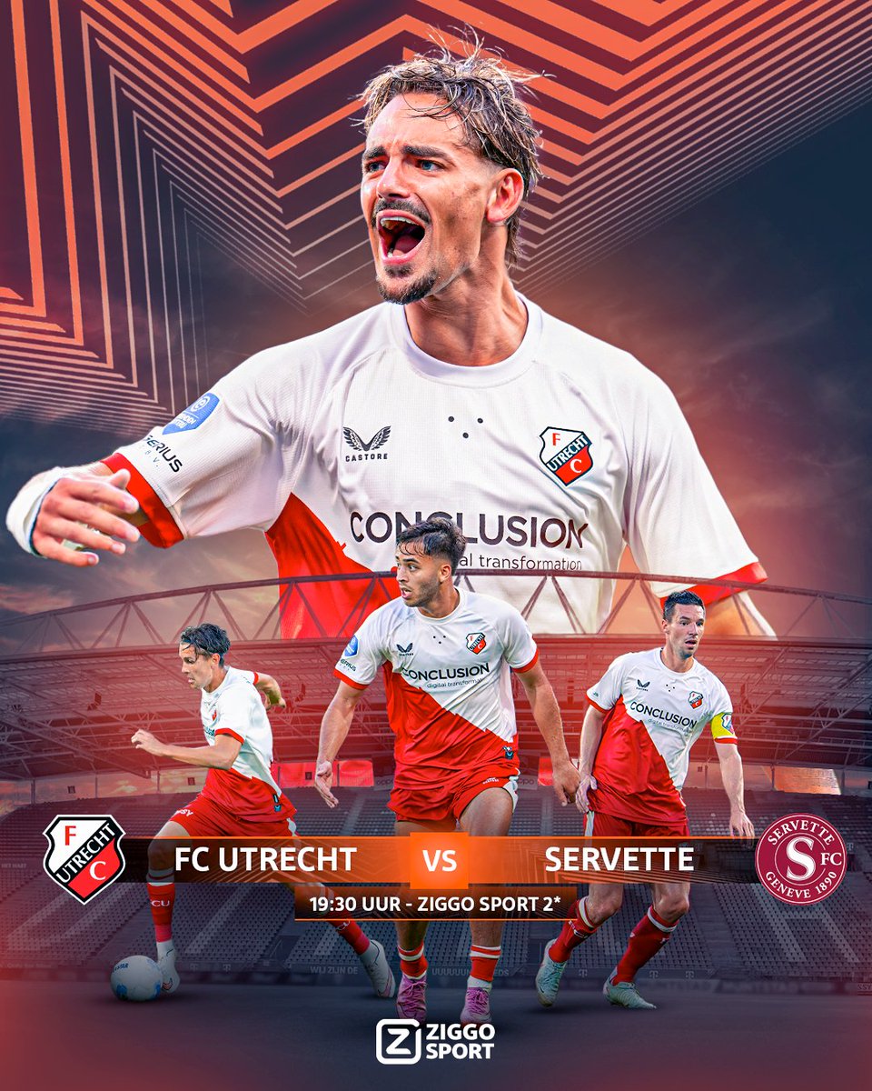 ZS_Voetbal's tweet photo. KOM OP UUUU! ❤️‍🔥
De mannen van Ron Jans zijn nog één wedstrijd verwijderd van de play-offs 🤞

Maakt Utrecht het af? 🧐
⚔️ FC Utrecht - Servette
⏰ Vanaf 19:30 uur
🍿 Ziggo Sport 2 &amp; Ziggo Sport Free 2
↝ voor Ziggo-klanten ook op kanaal 999! 🎁

#ZiggoSport #UEL #FCUSER https://t.co/GYVdfWjGbr