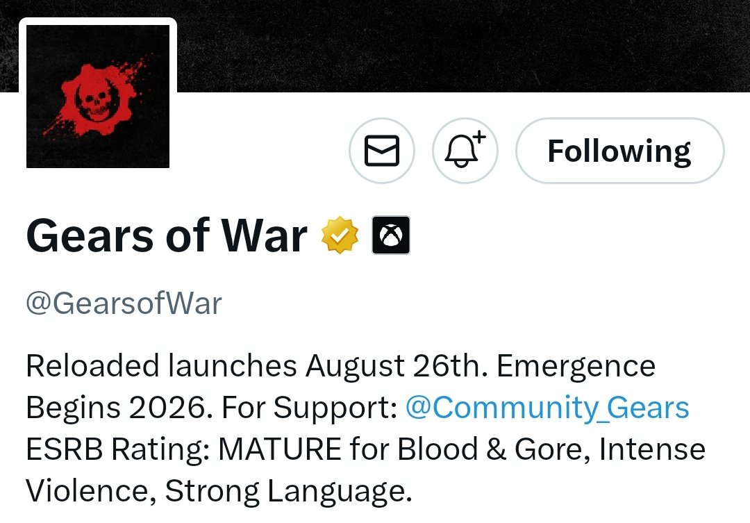 HazzadorGamin's tweet photo. According to official Gears of War profile Gears of War E-Day set to release in 2026. https://t.co/ELd7PkHrPJ