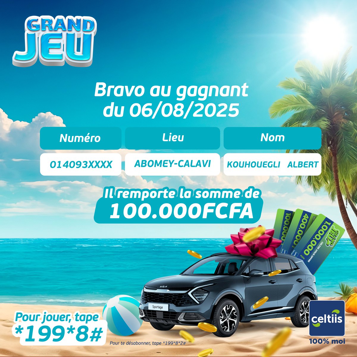 celtiisbj's tweet photo. Les vacances commencent en mode JAGO LIFE 😎 pour nos nouveaux gagnants !

Ils encaissent tranquille leurs 100.000 F… de quoi se mettre bien

Toi aussi, compose *199*8#, joue et viens prendre ta part 😎.

#CeltiisJeu #Celtiis100PourCentMoi #1erOperateurGlobal https://t.co/N3LgJJ74Wt