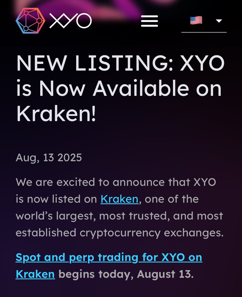 ibcig's tweet photo. Been watching $XYO for a while.
Today it hit @krakenfx for spot + perps.
Bigger exchange. More liquidity. More eyes. 👀 https://t.co/dS4Y2aEAk9