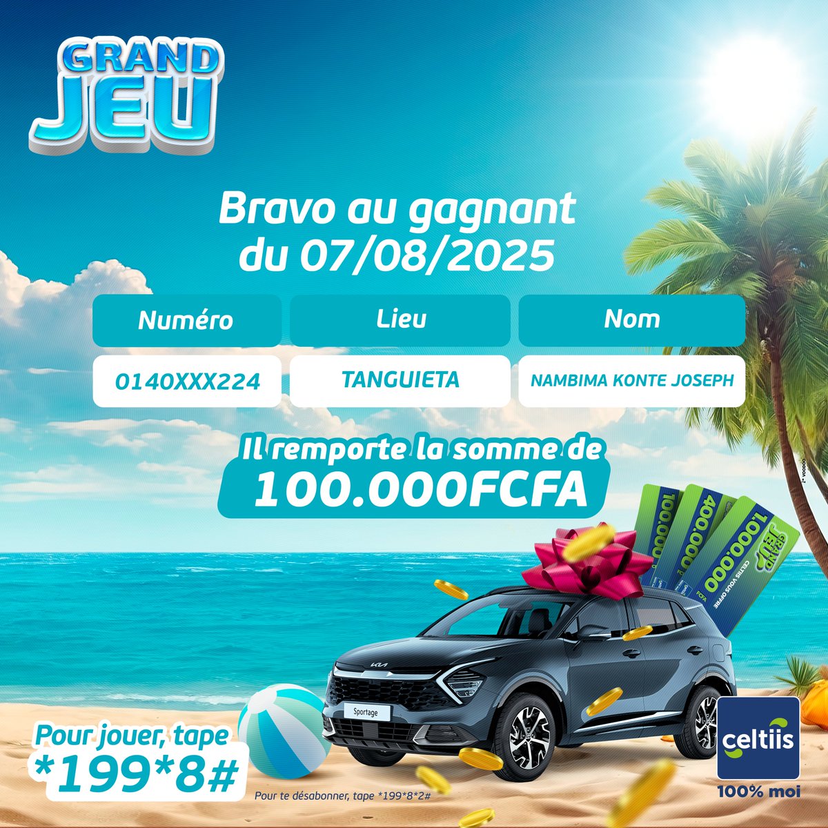celtiisbj's tweet photo. Les vacances commencent en mode JAGO LIFE 😎 pour nos nouveaux gagnants !

Ils encaissent tranquille leurs 100.000 F… de quoi se mettre bien

Toi aussi, compose *199*8#, joue et viens prendre ta part 😎.

#CeltiisJeu #Celtiis100PourCentMoi #1erOperateurGlobal https://t.co/N3LgJJ74Wt