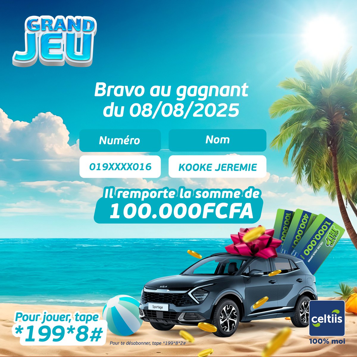 celtiisbj's tweet photo. Les vacances commencent en mode JAGO LIFE 😎 pour nos nouveaux gagnants !

Ils encaissent tranquille leurs 100.000 F… de quoi se mettre bien

Toi aussi, compose *199*8#, joue et viens prendre ta part 😎.

#CeltiisJeu #Celtiis100PourCentMoi #1erOperateurGlobal https://t.co/N3LgJJ74Wt