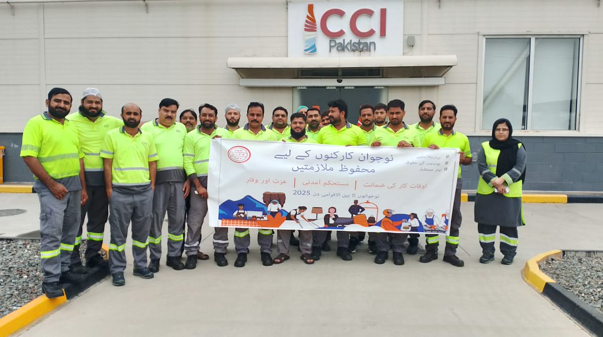 P_F_W_F's tweet photo. "Our youth are the heartbeat of our union’s future! 💪 On #InternationalYouthDay, CCBWU celebrated in Faisalabad, Hattar, Karachi, Gujranwala &amp; RYK — reaffirming our commitment to their bright future, fair wages &amp; proper working hours. #YouthPower" https://t.co/mpGgQrYlO2