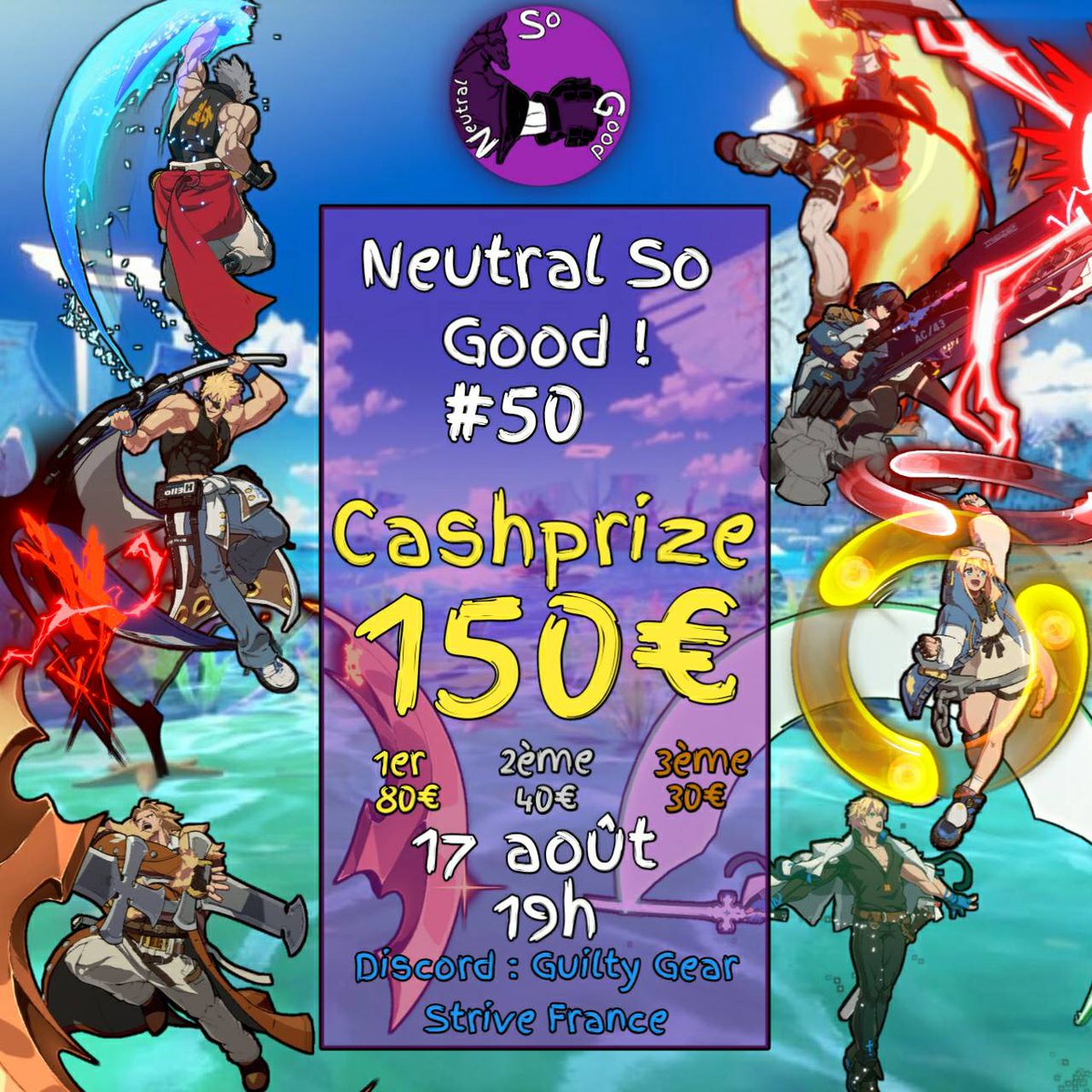 NeutralSoGood's tweet image. Le Neutral So Good fête sa 50ème édition avec 150 euros de cashprize.
Rendez-vous le dimanche 17 pour participer.
challonge.com/fr/dkbln44e