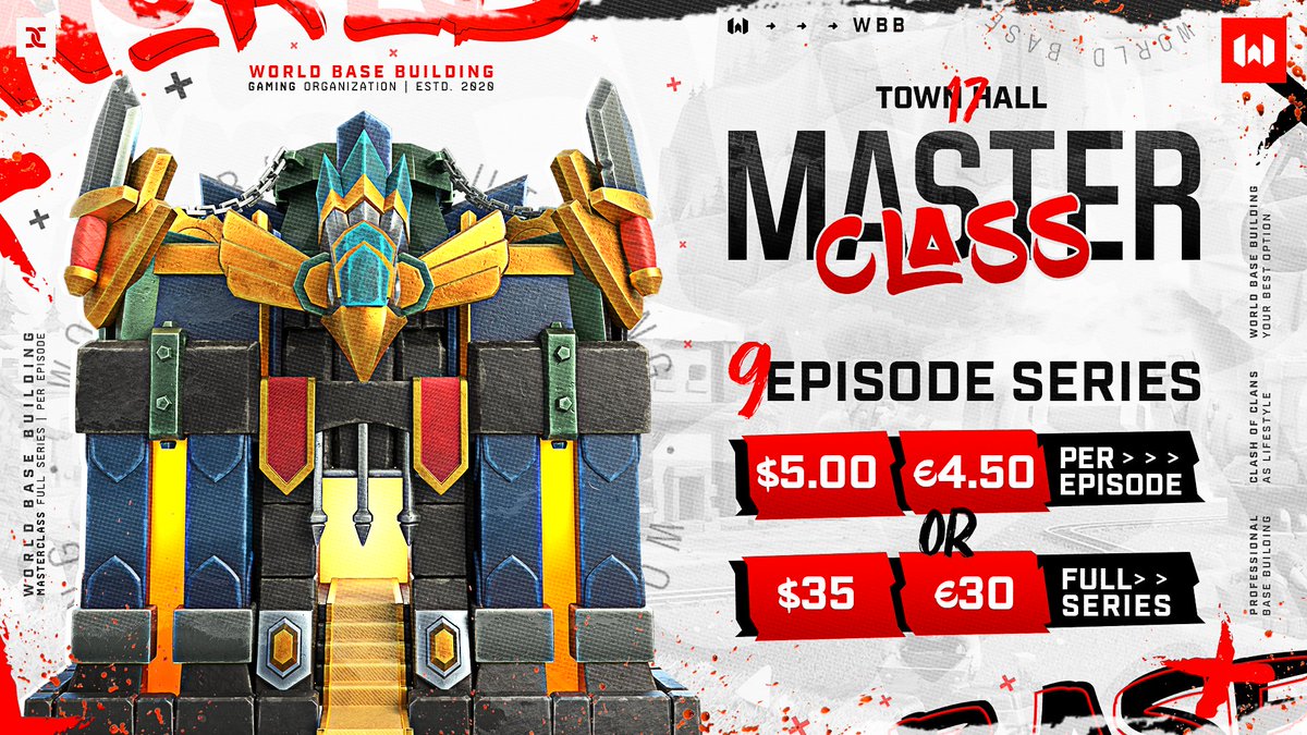 Want to learn what goes into building a high-quality base in current meta? We launched a 9-episode masterclass that goes over the details of base-building! Episode 1 is Live now, + new episodes every Monday! Open a ticket in discord to order discord.gg/worldbb #ClashOfClans