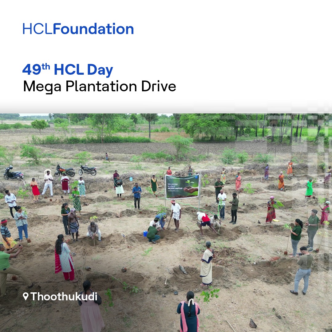 HCL_Foundation's tweet image. As trees become a forest over a period of time, we take heart from HCL growing stronger roots over a period of 49 years - a testament to our agility and power to build #sourcecodes that deliver lasting change!