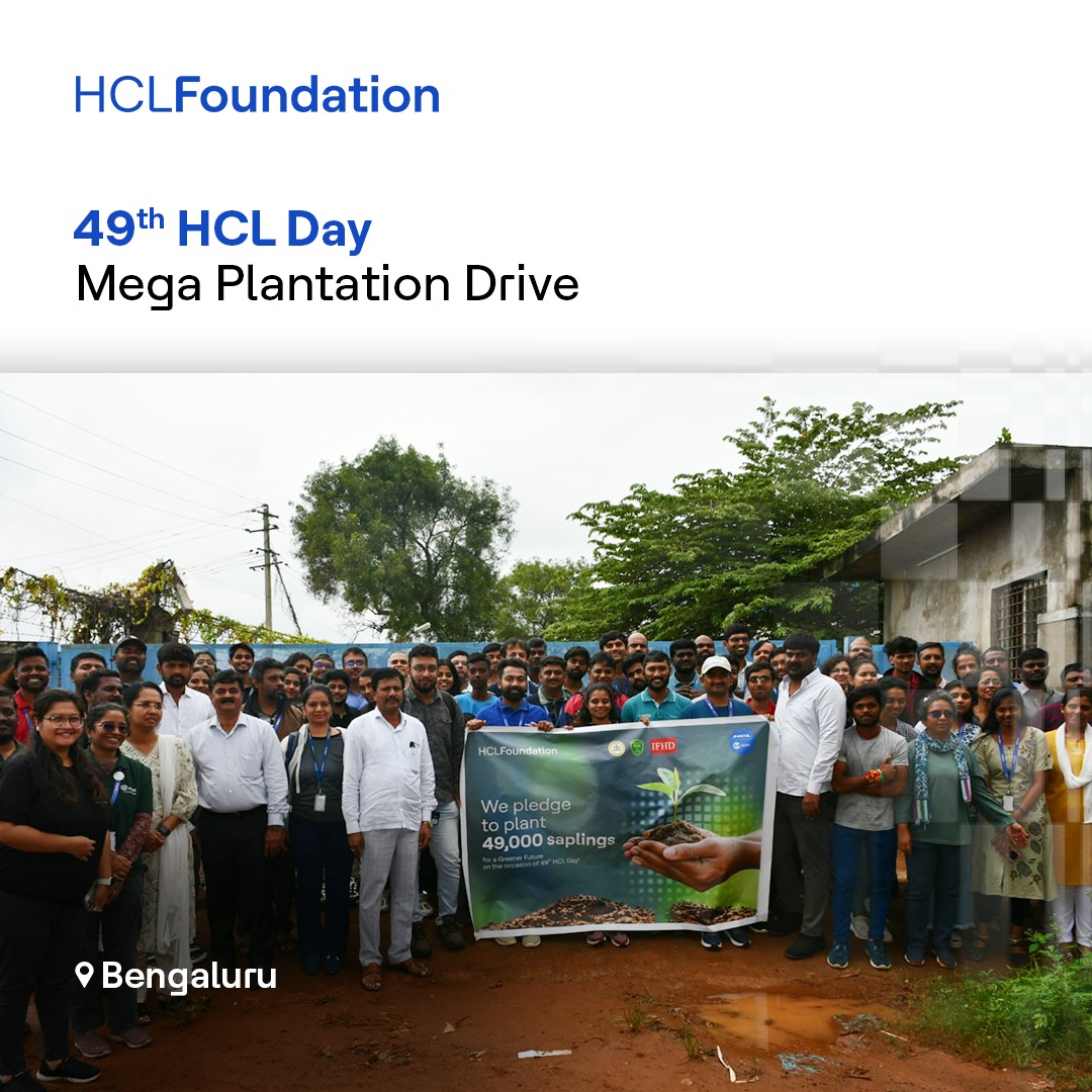 HCL_Foundation's tweet image. As trees become a forest over a period of time, we take heart from HCL growing stronger roots over a period of 49 years - a testament to our agility and power to build #sourcecodes that deliver lasting change!