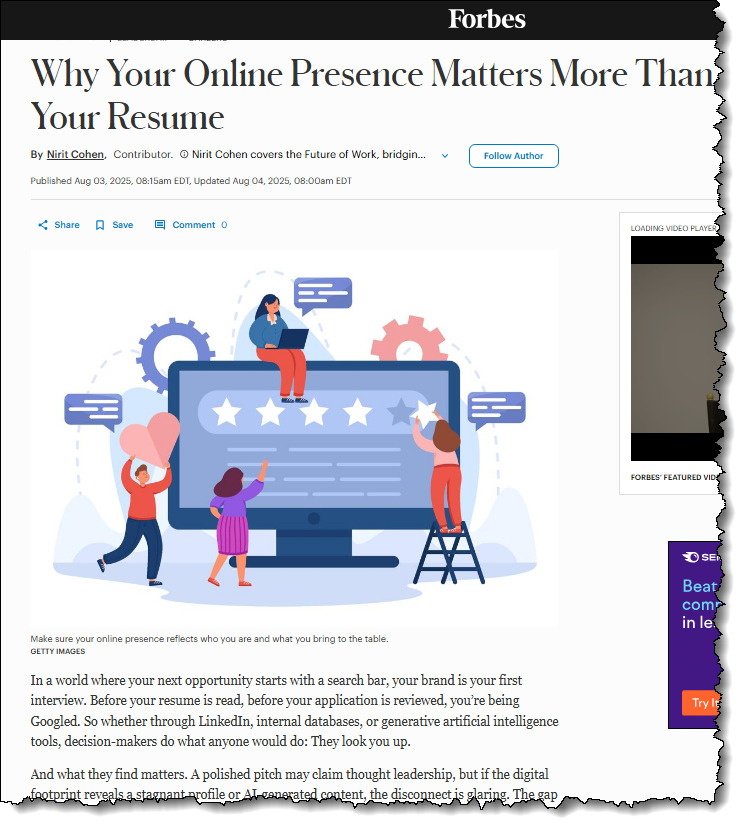 IQPartners's tweet image. Resumes? That's so 1900s. Why online presence matters more than your resume in the 2000shttps://ow.ly/EW4H50WEz3y