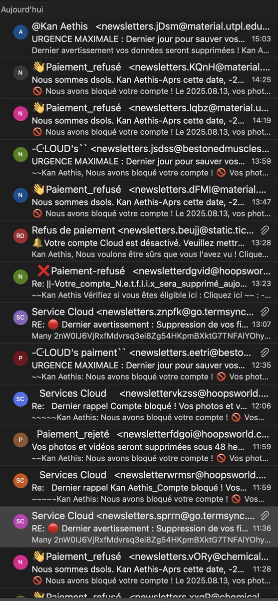 Dis <a href="/microsoftfrance/">Microsoft France</a>, actuellement je reçois au bas mot des dizaines de mails de fishing assez agressifs sur mon mail Hotmail, et qui passent toutes les protections. D’ailleurs ma femme a la même chose sur un mail Live. Aucun problème sur le mails non Microsoft.