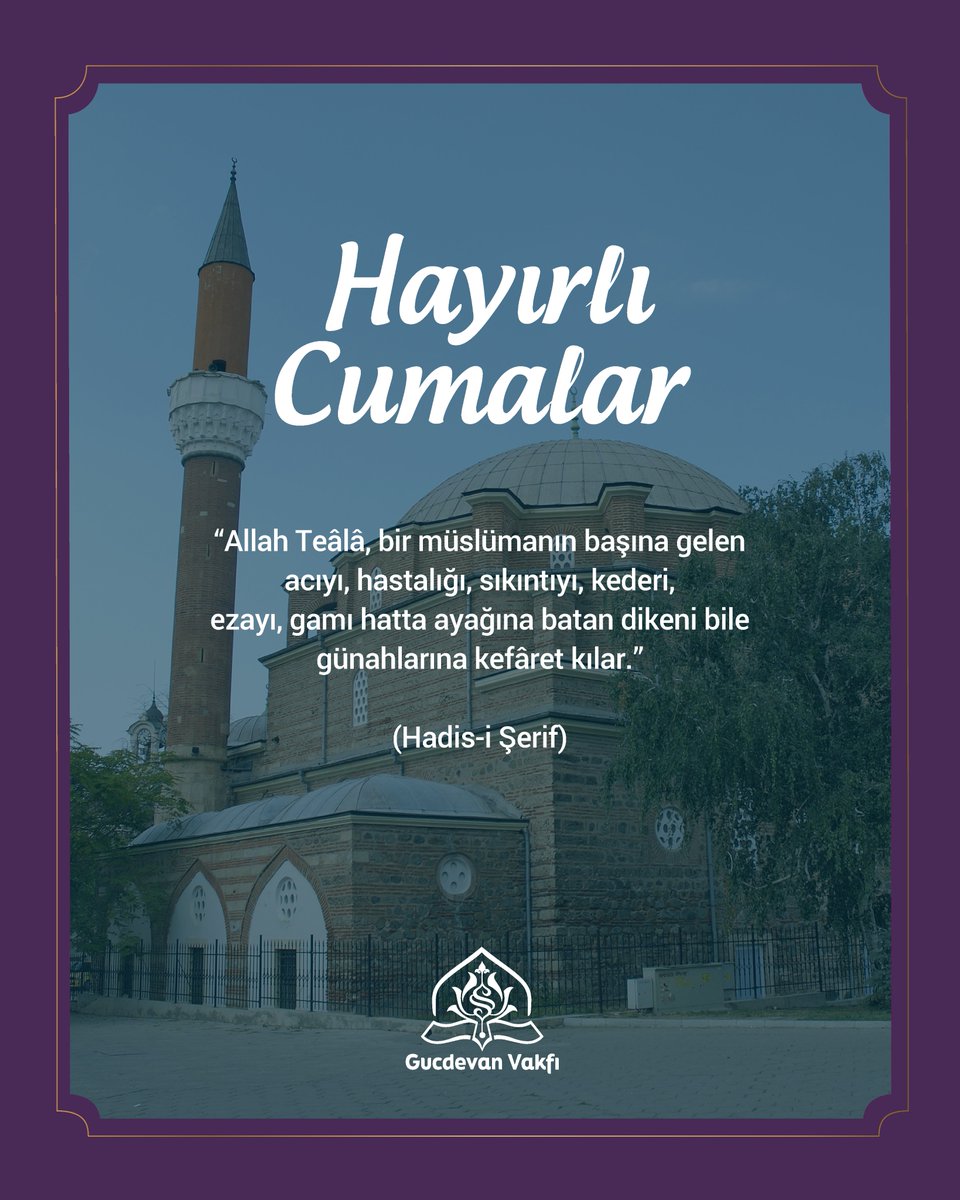 “Allah Teâlâ, bir müslümanın başına gelen acıyı, hastalığı, sıkıntıyı, kederi, ezayı, gamı hatta ayağına batan dikeni bile günahlarına kefâret kılar.”

Hadis-i Şerif