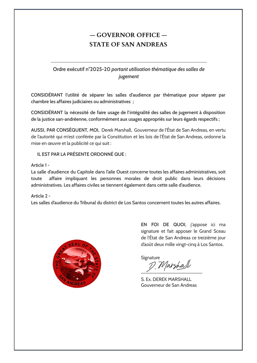 GouvernementSA's tweet photo. Ce jour, à 16:11, le Gouverneur Marshall a signé l'ordre exécutif portant 𝘂𝘁𝗶𝗹𝗶𝘀𝗮𝘁𝗶𝗼𝗻 𝘁𝗵𝗲́𝗺𝗮𝘁𝗶𝗾𝘂𝗲 des salles de jugement.

Désormais, les affaires civiles et administratives seront jugées au Capitole.

𝘽𝙚𝙩𝙩𝙚𝙧 𝙪𝙨𝙚 𝙤𝙛 𝙞𝙣𝙛𝙧𝙖𝙨𝙩𝙧𝙪𝙘𝙩𝙪𝙧𝙚 ! https://t.co/3RL0WVI1O7
