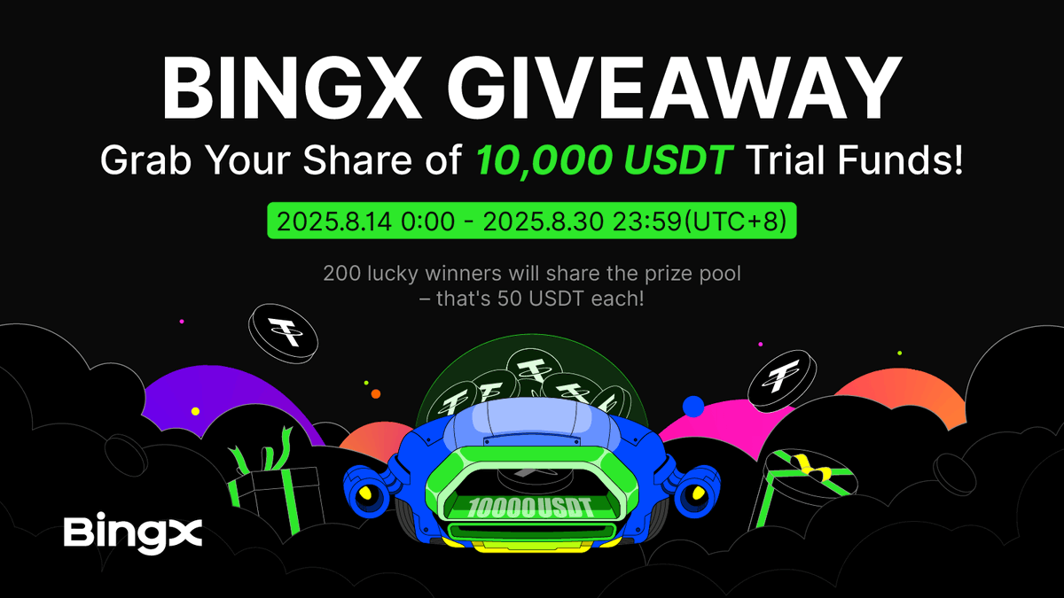 Your share of 10,000 USDT Trial Funds is just a few clicks away.🚨

Think of it as a lucky red packet only bigger, bolder, and straight from BingX.

1️⃣ Quote this tweet: x.com/BingXListing/s…
2️⃣ Follow <a href="/BingXOfficial/">BingX</a> &amp; tag 3 friends
3️⃣ Submit your BingX UID here: