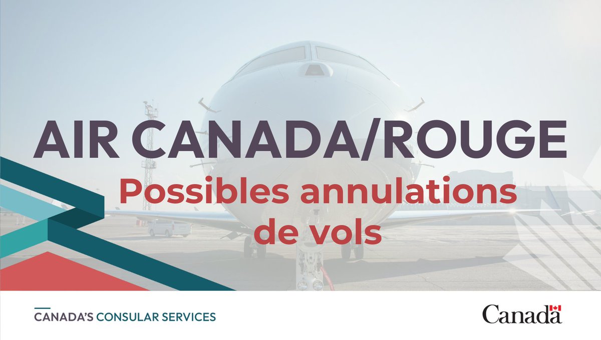 Avez-vous un vol de retour vers le Canada avec #AirCanada ou #AirCanadaRouge? Vérifiez son statut. Si votre vol est annulé, voyez vos options avec eux et votre compagnie d'assurance.