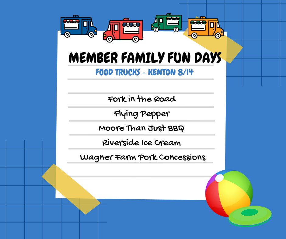 MidOhioEnergy's tweet photo. Looking forward to our Member Family Fun Day in Kenton tomorrow. Members: Stop by anytime between 3pm-7pm for free food from local food trucks, inflatables and fun for kids, and other giveaways + door prizes! https://t.co/Q1whD5lqEj