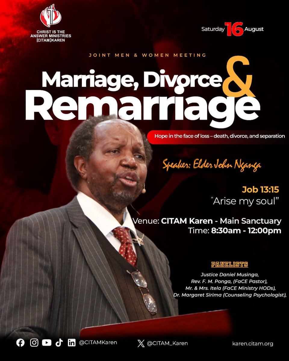 All men and women are invited this Saturday for a joint meeting.

#InStepWithTheSpirit
#MyCITAMKaren
#WhereChristIsTheAnswer