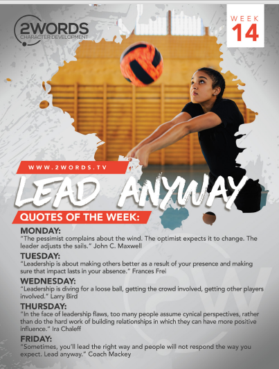 Hey @ectorcountyisd, this week’s 2-word focus: LEAD ANYWAY. Sometimes you’ll lead the right way &amp; people will still go their own way. True leaders lead regardless—because leadership isn’t about who follows, it’s about choosing to lead. #TexasWay #CharacterDevelopment